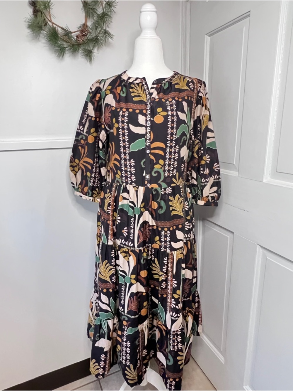 Velvet by Graham & Spencer Johanna Silk Blend Midi Dress in Madrid